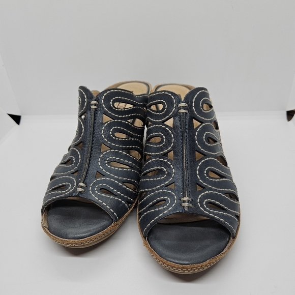 Pikolinos leather capri wedge sandals dark blue EU 37 US 6.5-7 - Picture 2 of 11